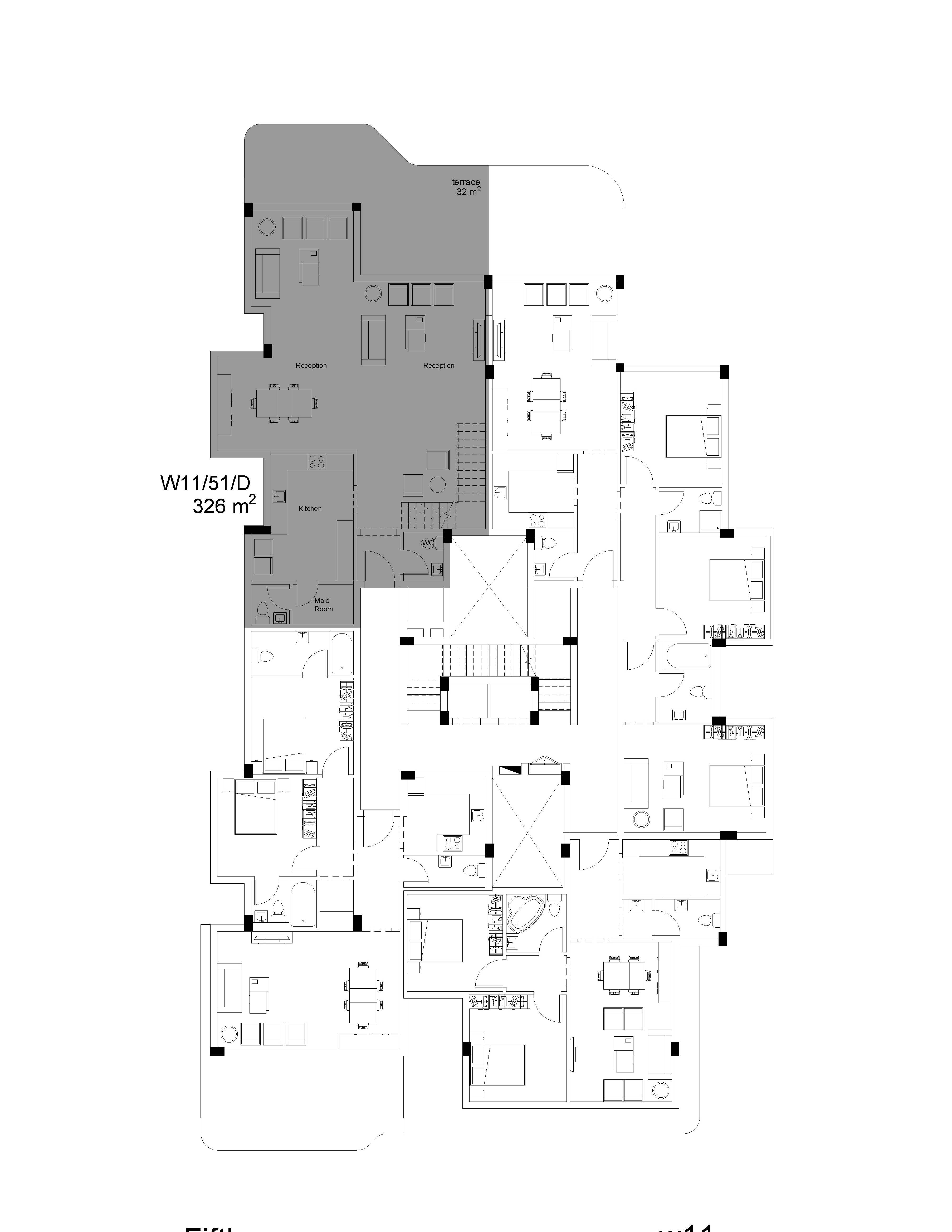 Floor plan for duplex at White Residence