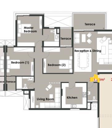 Floor plan for apartment at Palm Hills New Cairo