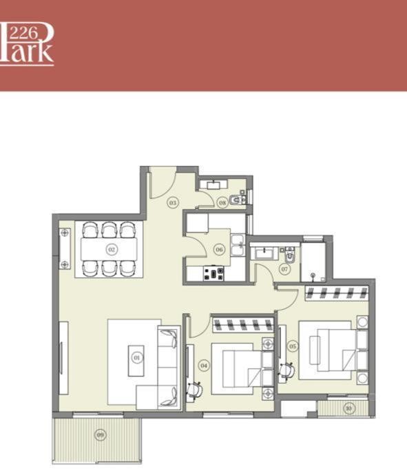 Floor plan for apartment at Haptown Park 226