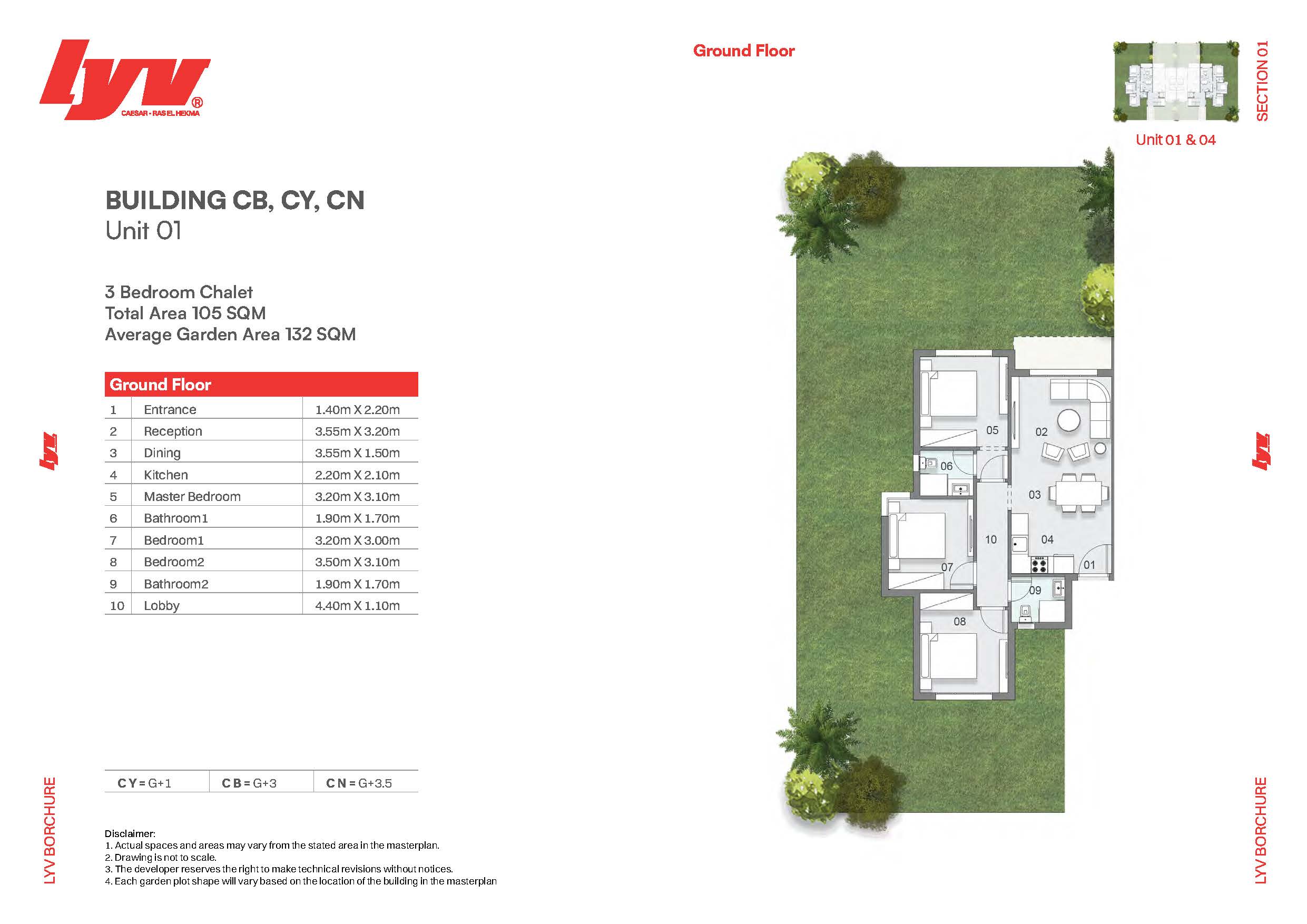 Floor plan for chalet at Lyv Caesar - Ras El Hekma