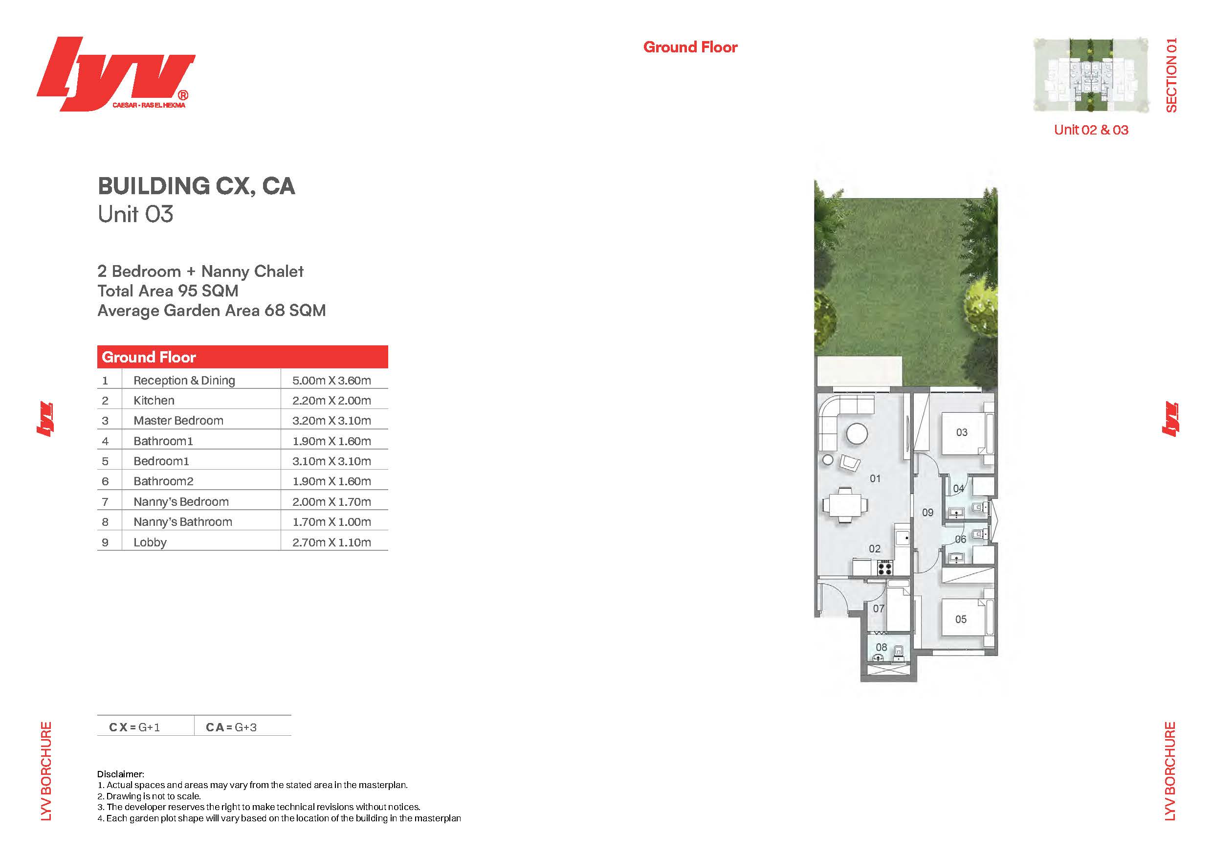 Floor plan for chalet at Lyv Caesar - Ras El Hekma