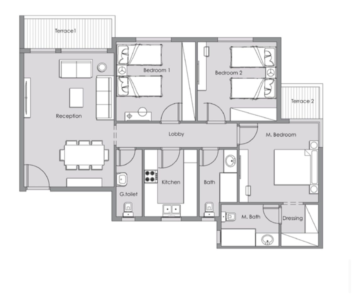 Floor plan for apartment at Lugar