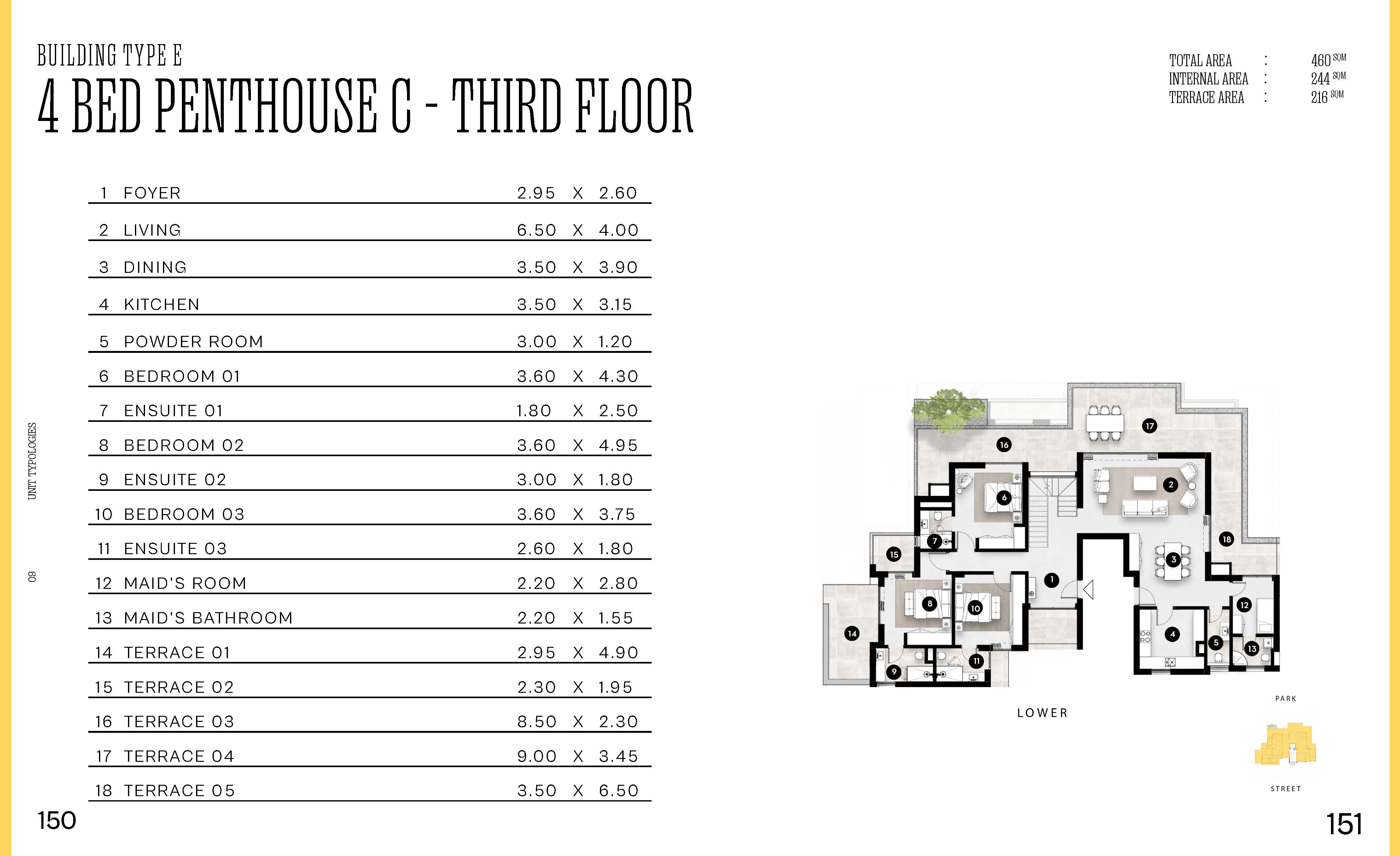 Floor plan for penthouse at Solana