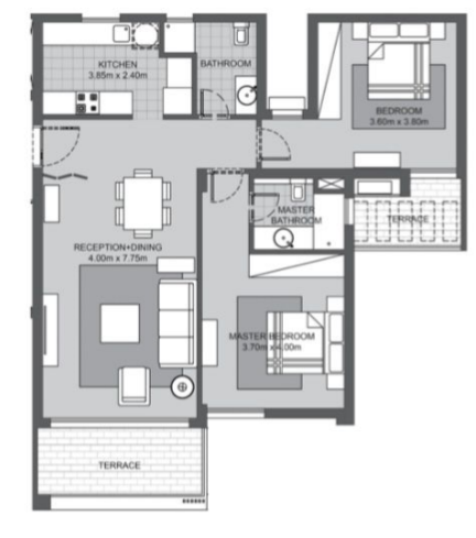 Floor plan for apartment at Karmell New Zayed