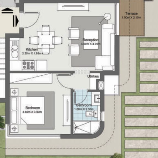 Floor plan for chalet at Koun