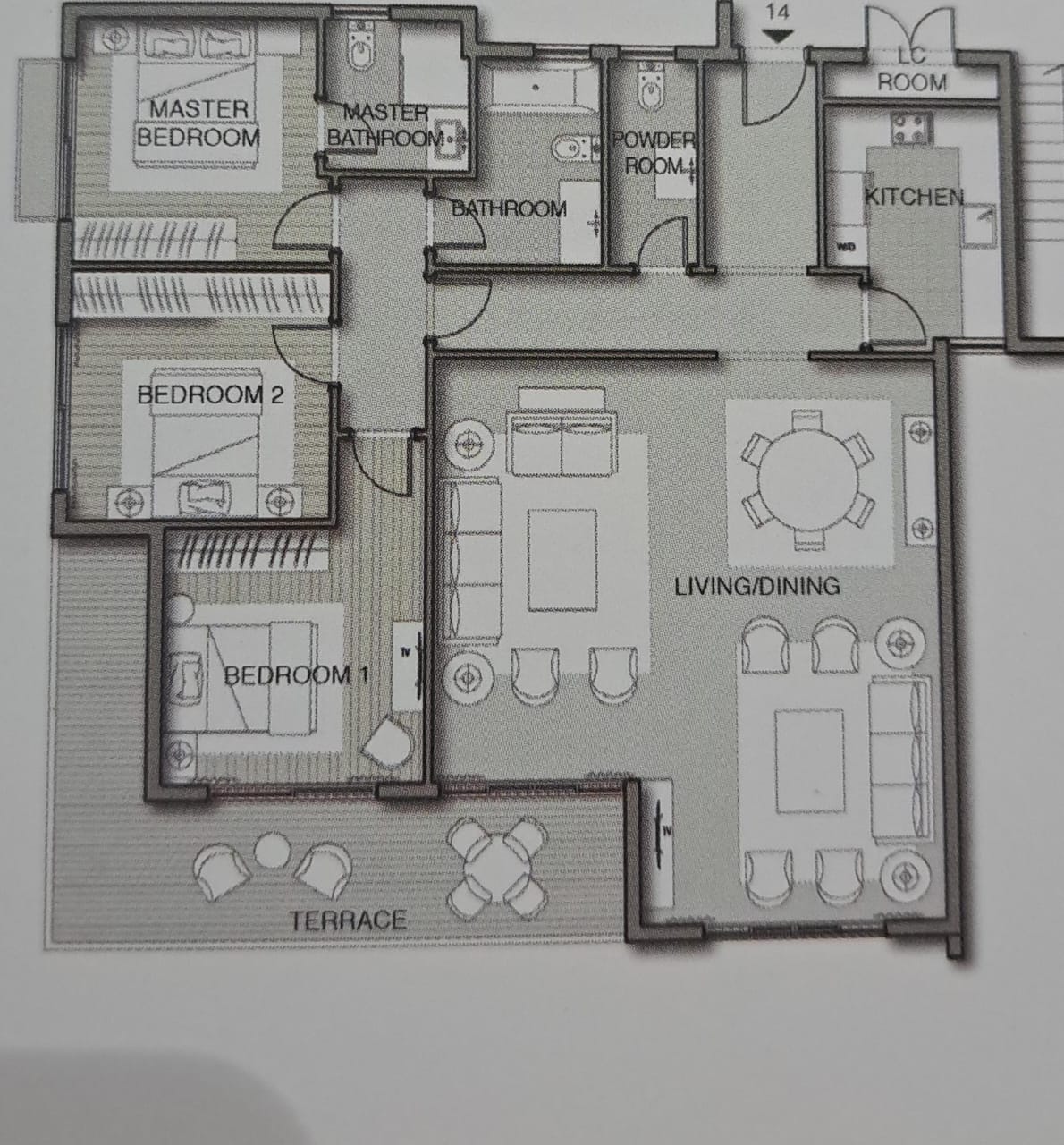 Floor plan for apartment at Noor Capital Gardens