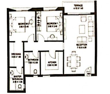 Floor plan for apartment at Taj City