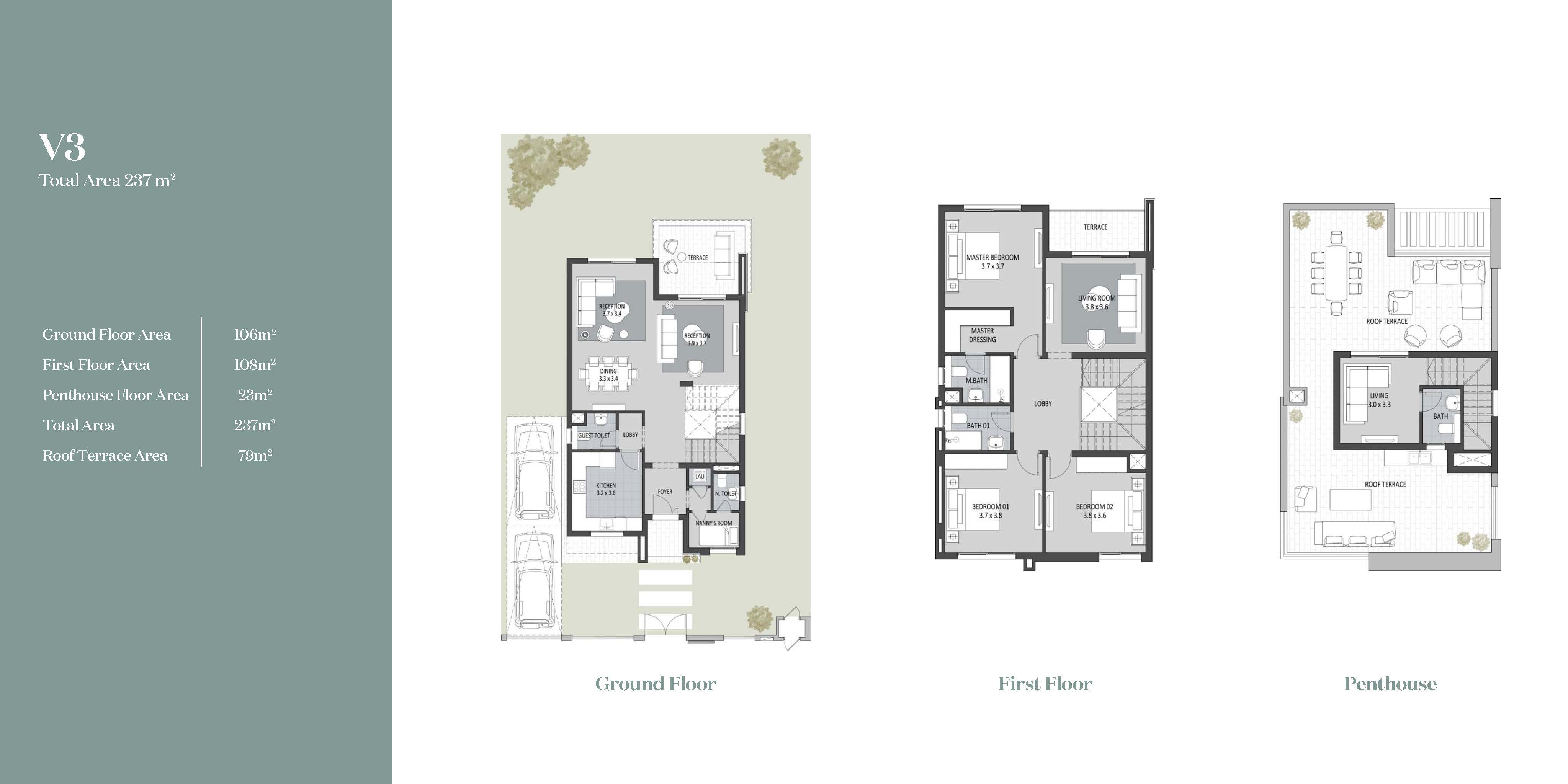 Floor plan for villa at SODIC East