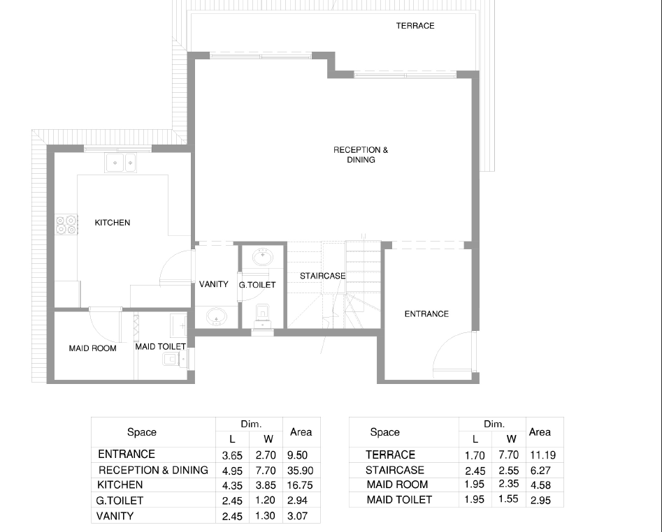 Floor plan for duplex at Aliva Mountain View Mostakbal City