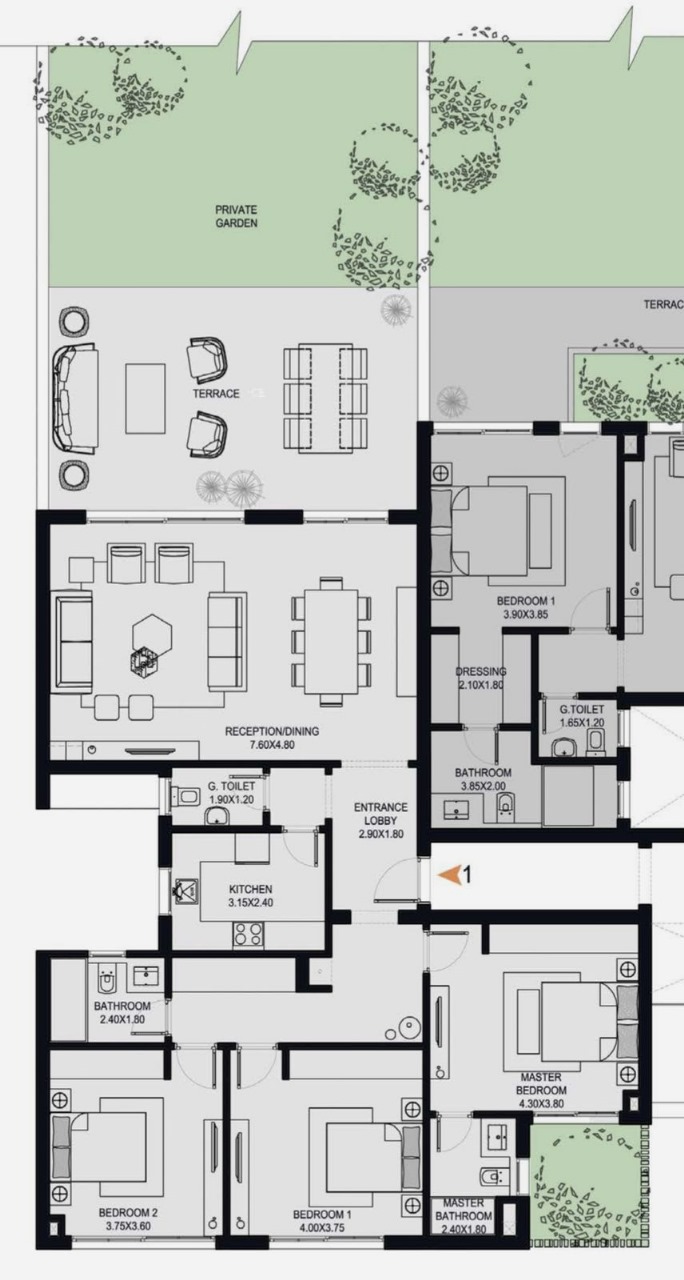Floor plan for apartment at O West Orascom