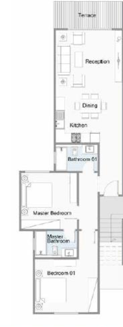 Floor plan for chalet at Telal Sokhna