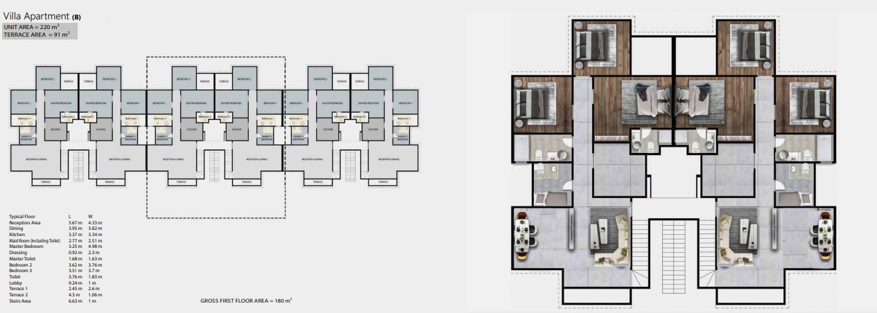 Floor plan for penthouse at V levels