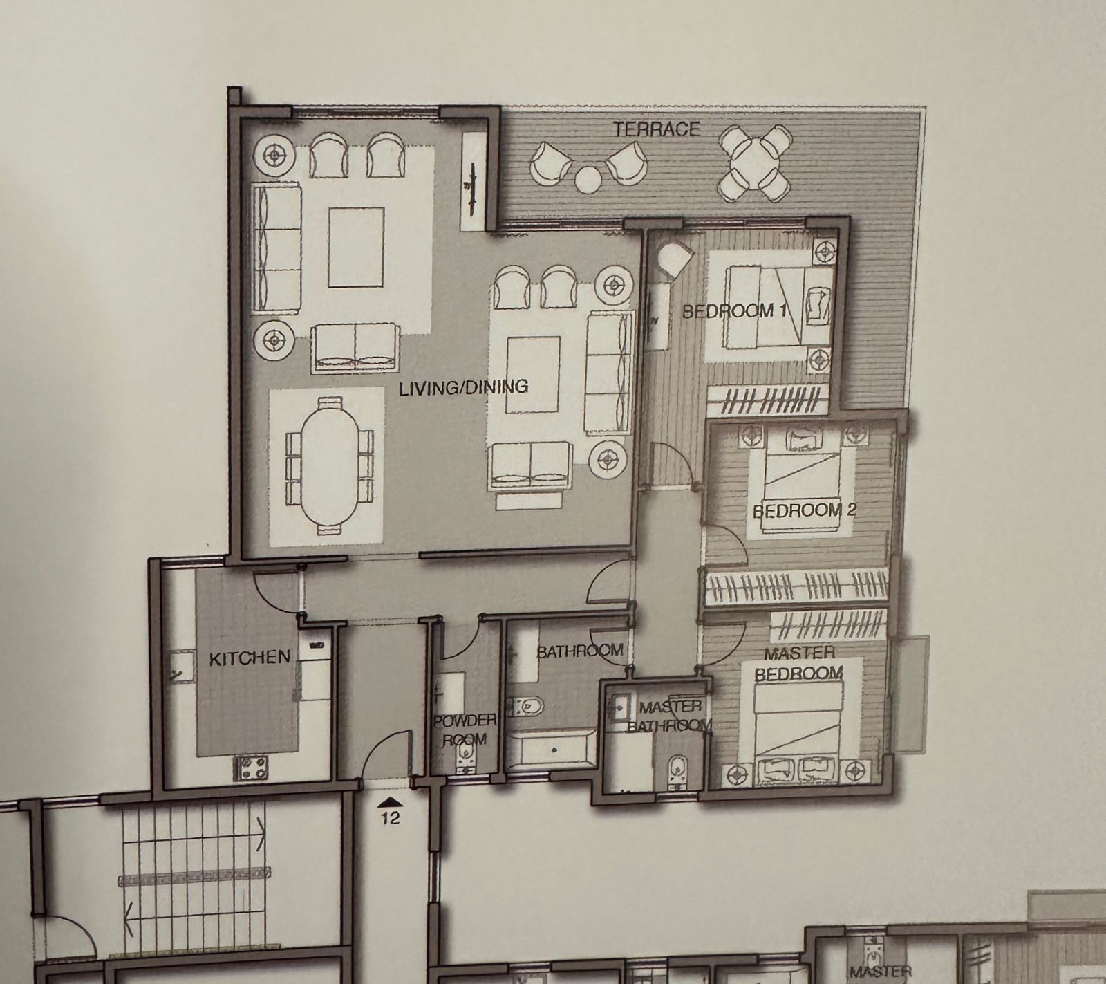 Floor plan for apartment at Noor Capital Gardens