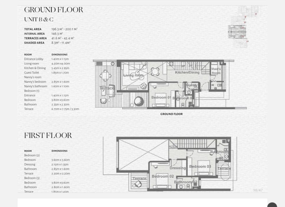 Floor plan for duplex at The Med