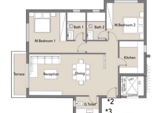 Floor plan for apartment at Badya