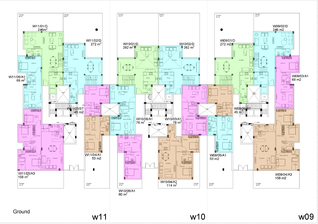Floor plan for duplex at White Residence