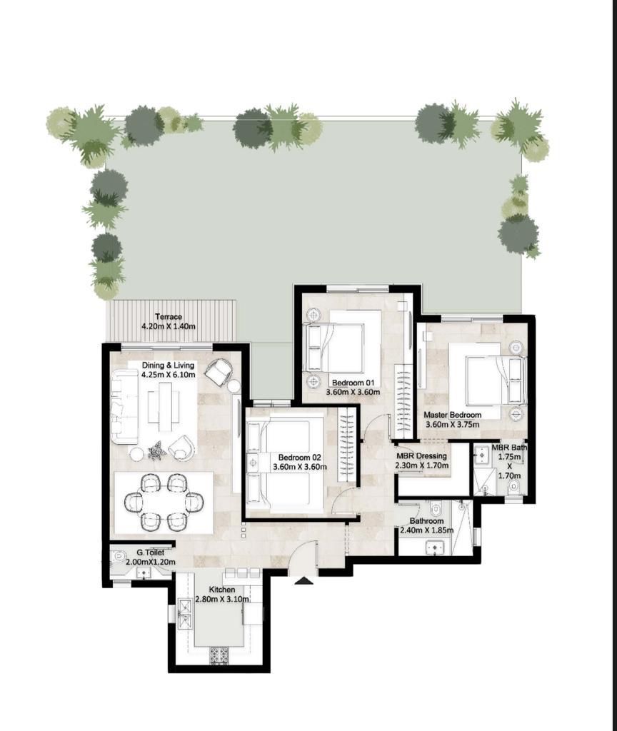 Floor plan for apartment at Hyde Park