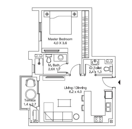 Floor plan for apartment at DISTRICT 5