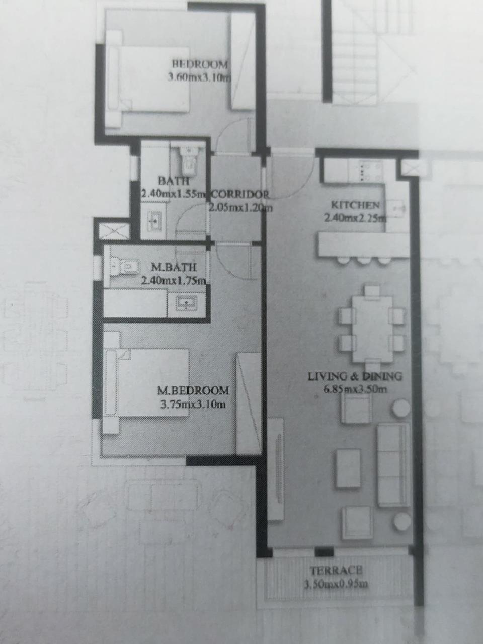 Floor plan for chalet at Plage
