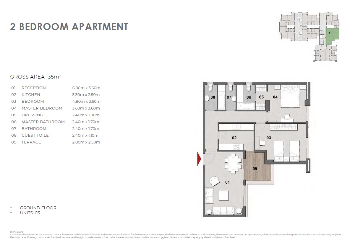 Floor plan for apartment at Il Bosco New Capital