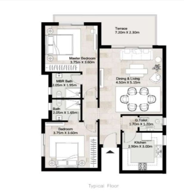 Floor plan for apartment at Hyde Park