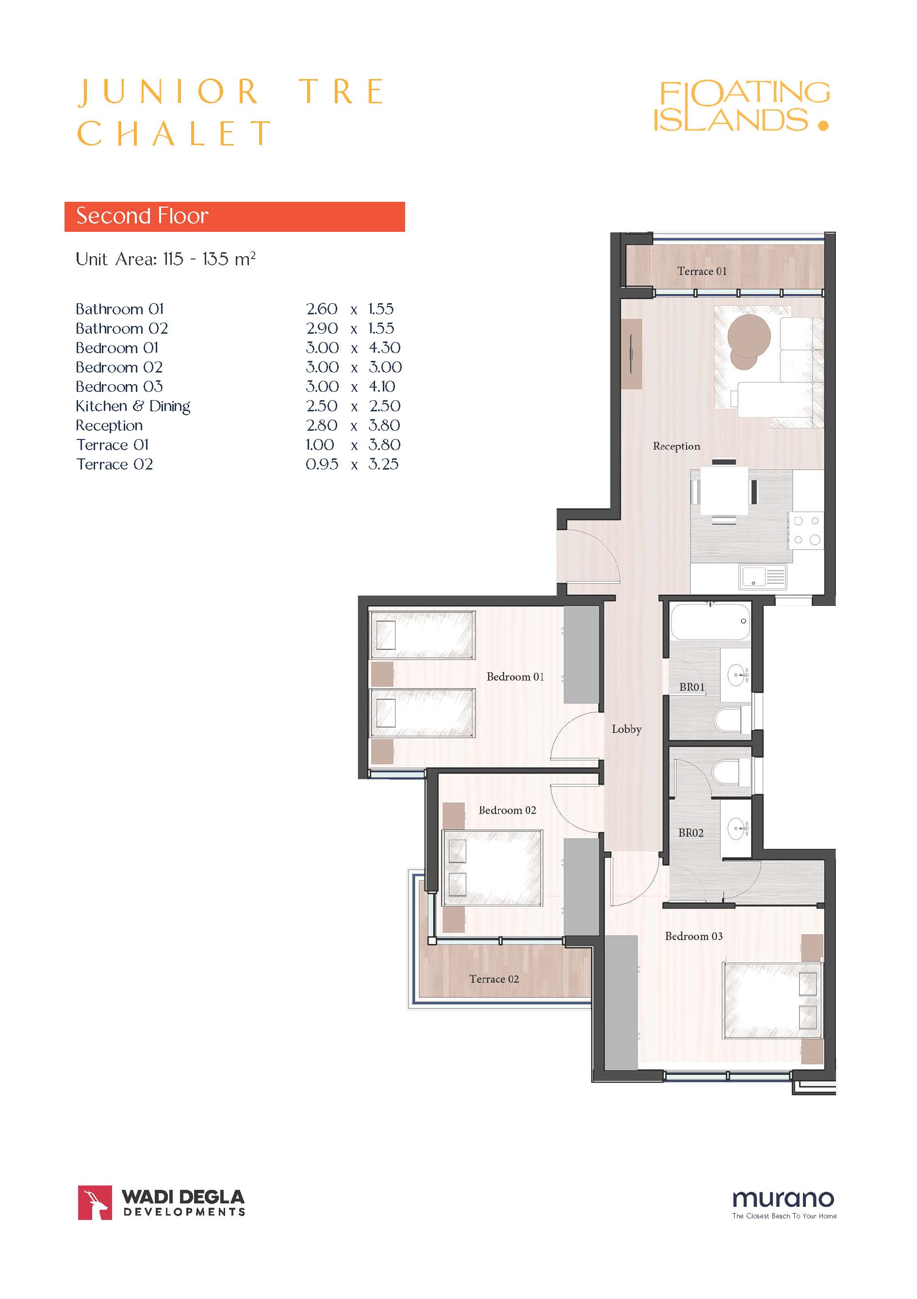Floor plan for chalet at Murano