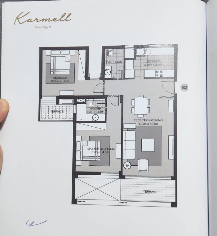 Floor plan for apartment at Karmell New Zayed