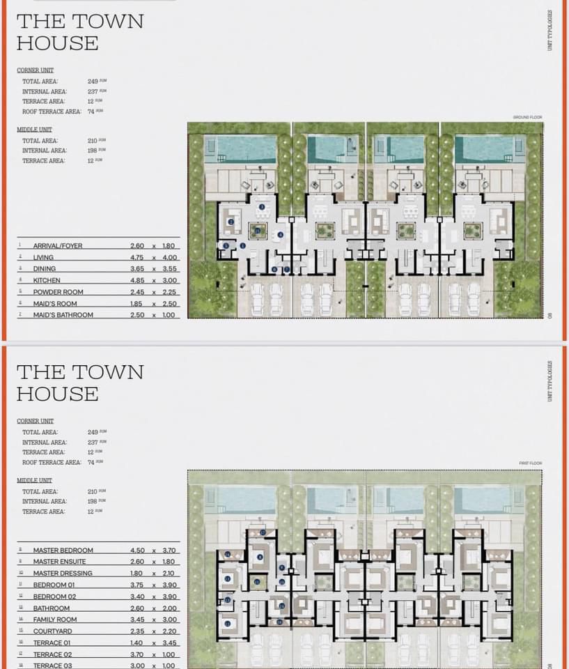 Floor plan for townhouse at Solana East