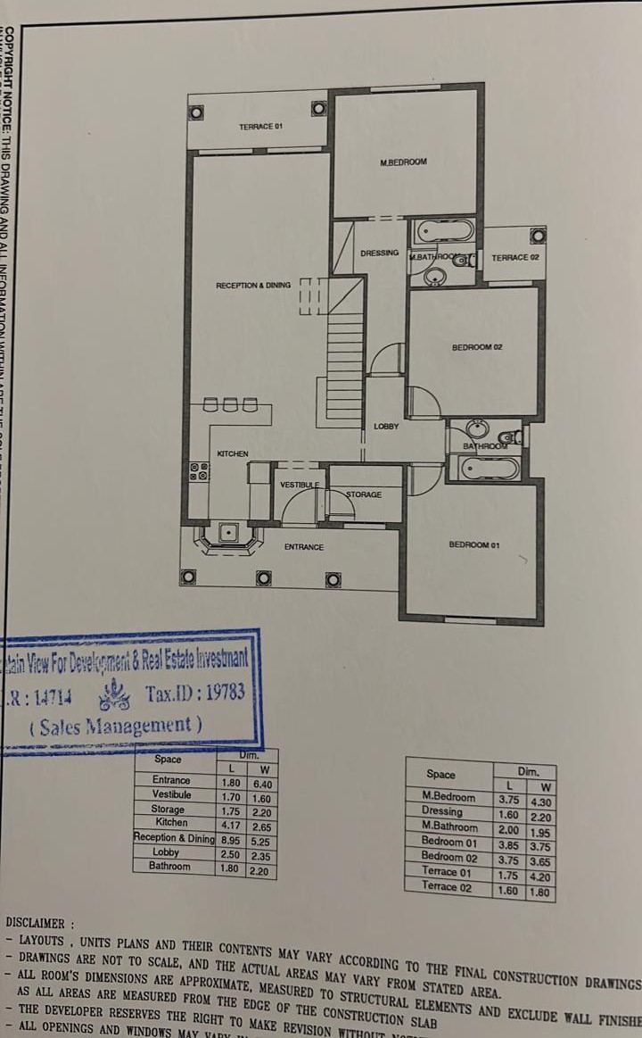 Floor plan for villa at Mountain View 3