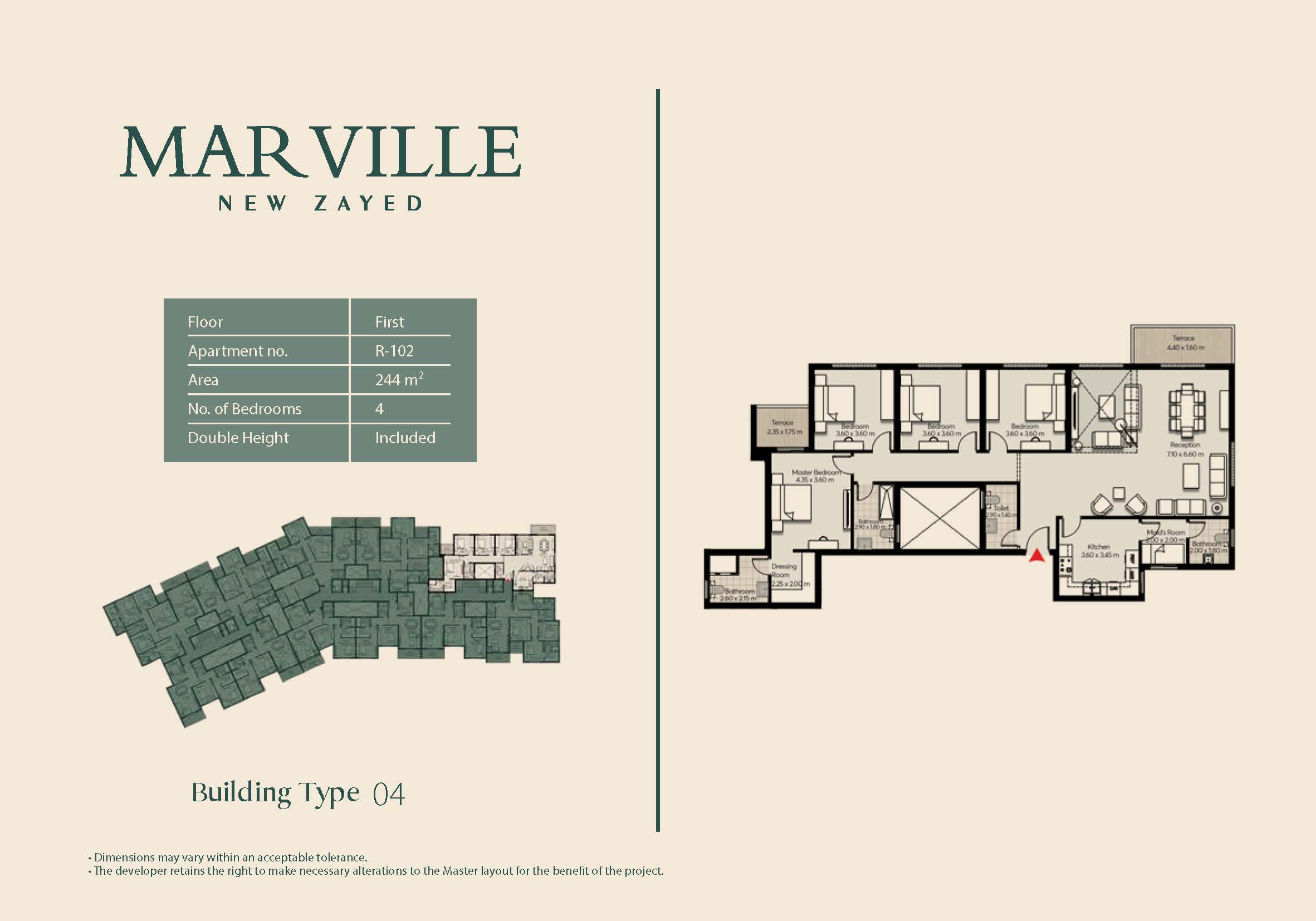 Floor plan for apartment at Mar ville