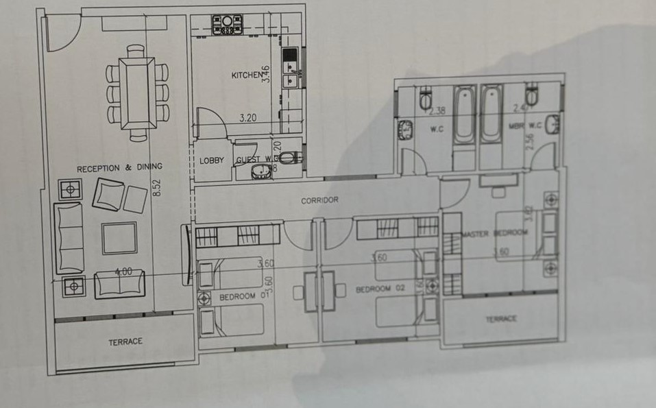 Floor plan for apartment at Midtown condo