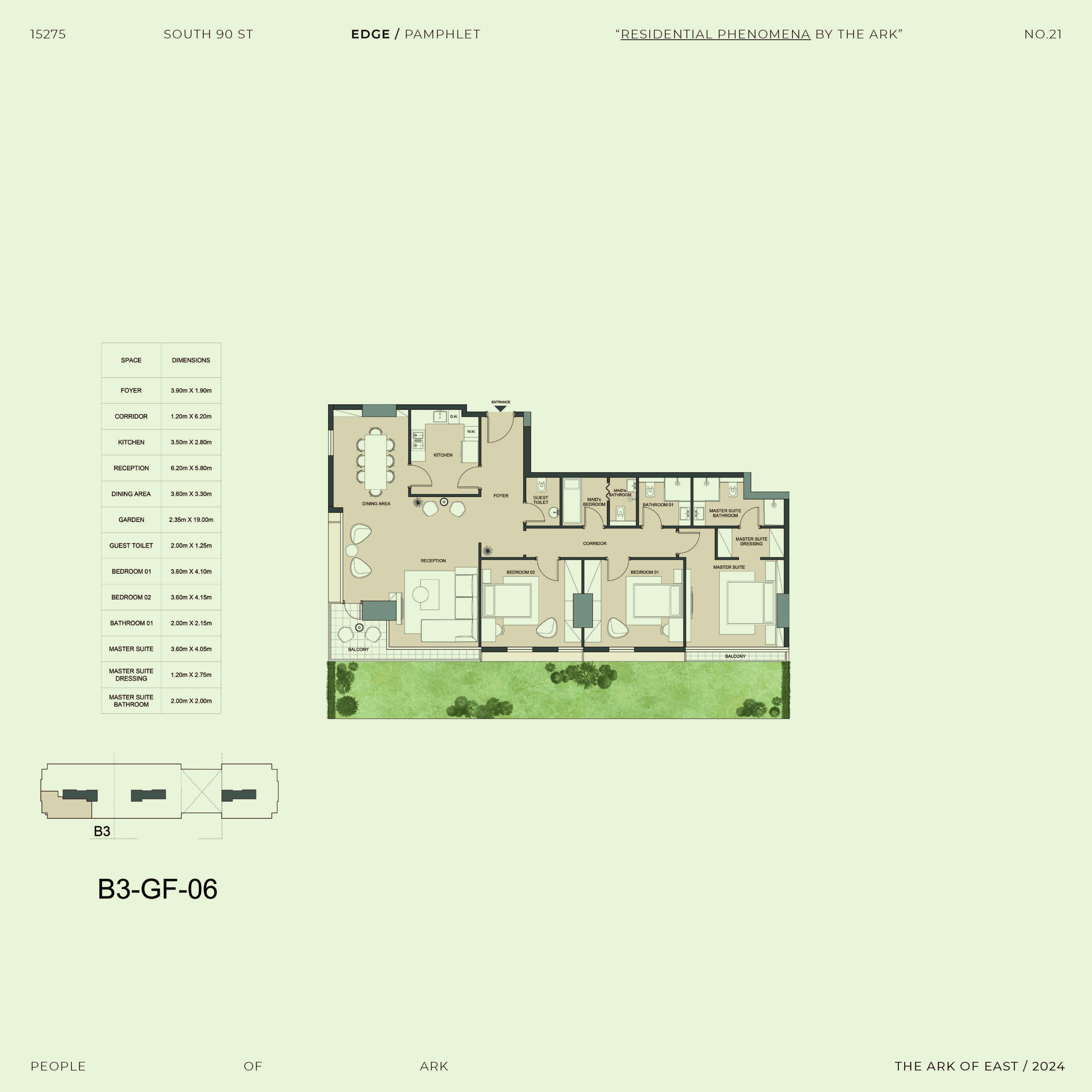 Floor plan for apartment at Edge