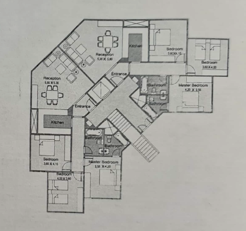 Floor plan for chalet at Azha