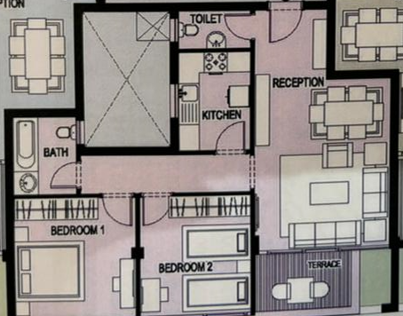 Floor plan for apartment at Taj City