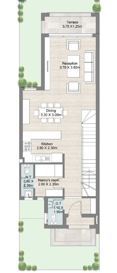 Floor plan for townhouse at Hyde Park North - Seashore