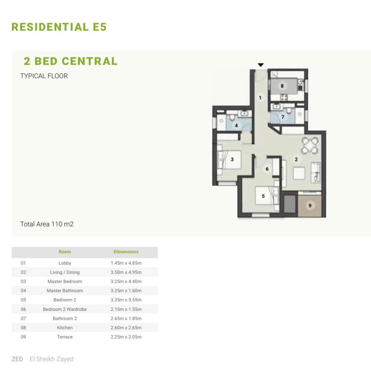 Floor plan for apartment at ZED