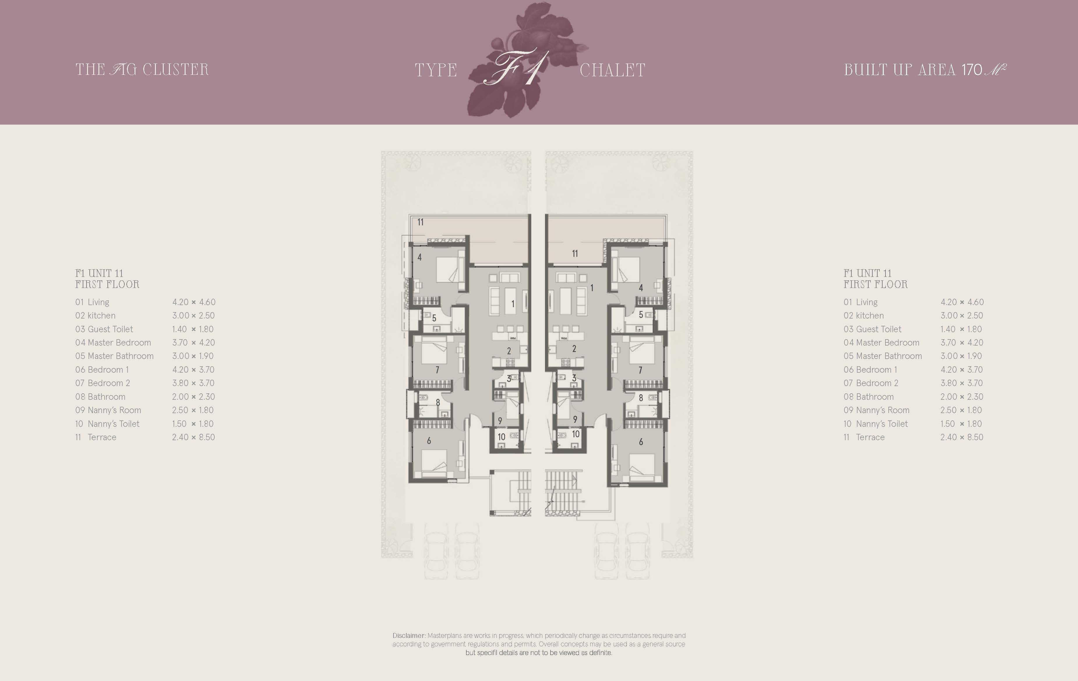 Floor plan for chalet at Marsa Baghush