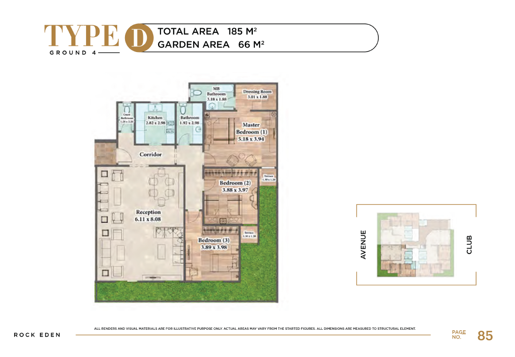 Floor plan for apartment at Rock Eden