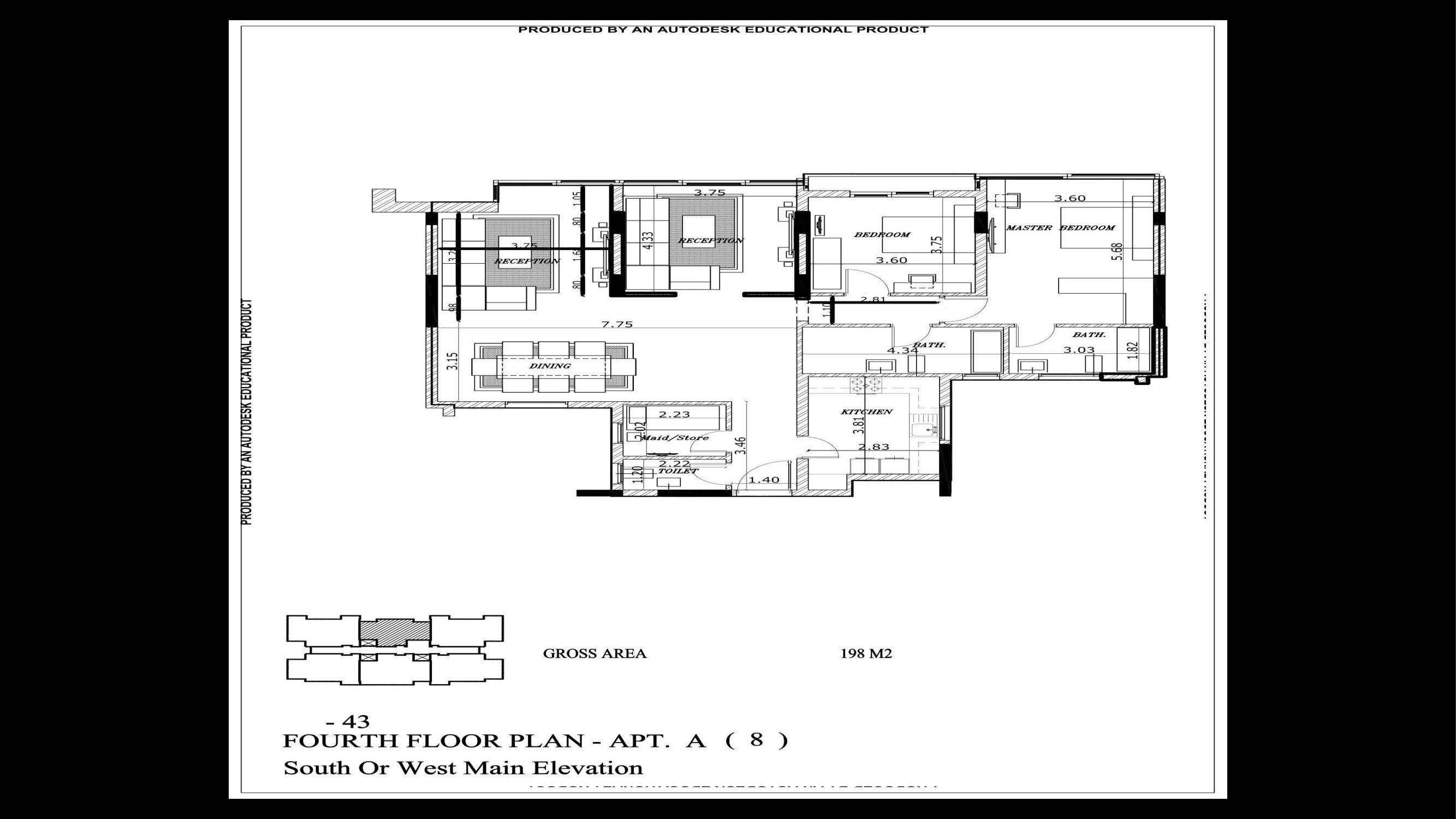 Floor plan for apartment at The Waterway - New Cairo