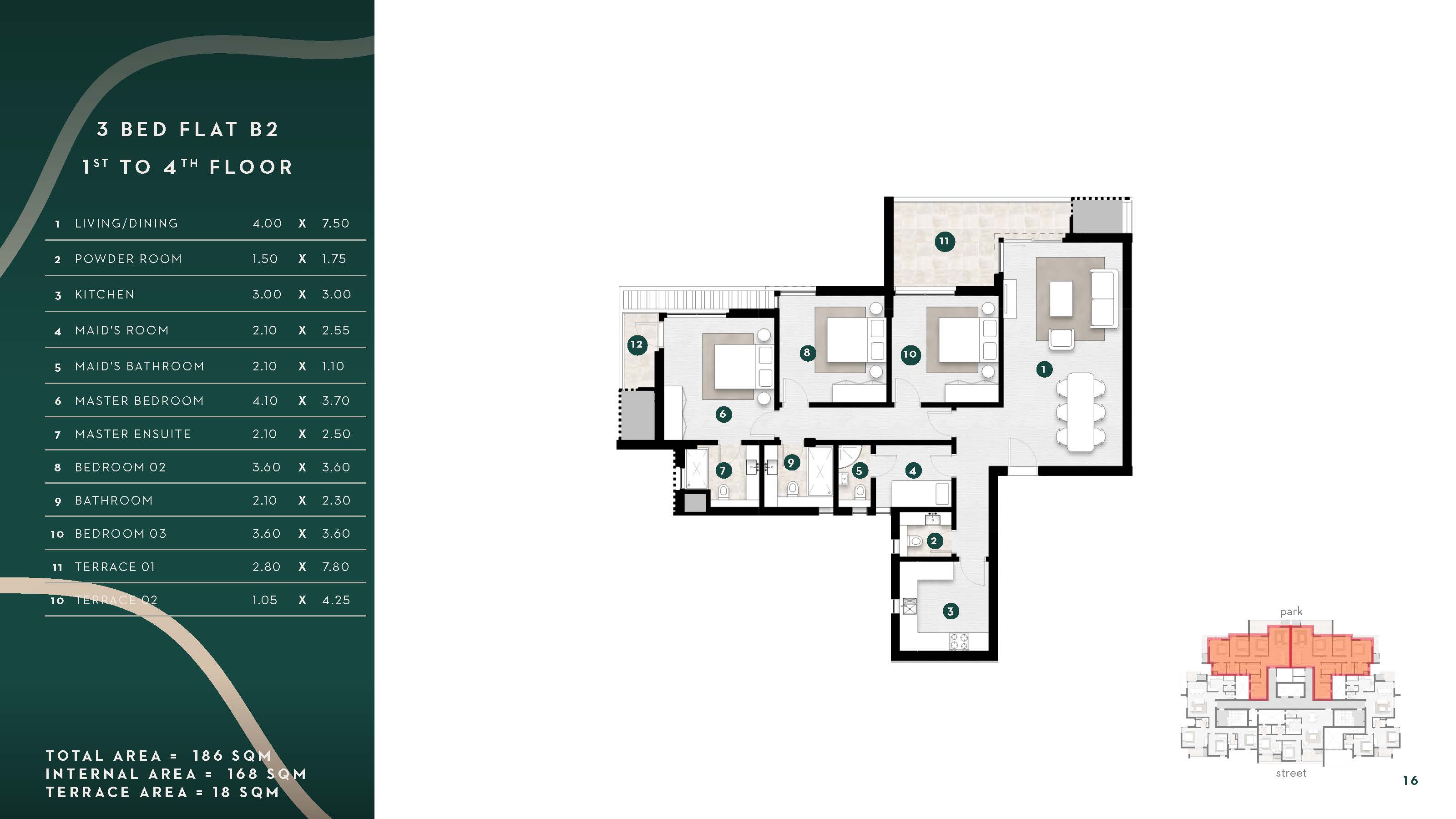 Floor plan for apartment at Solana East