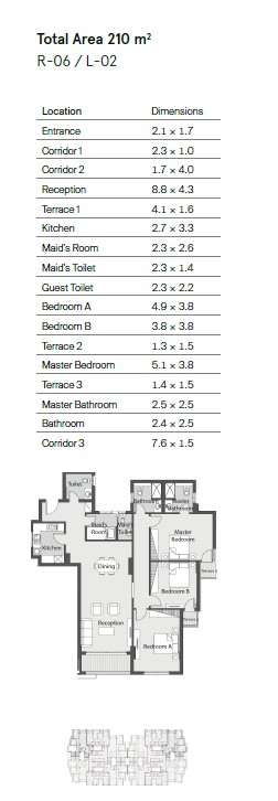 Floor plan for apartment at Castle Landmark