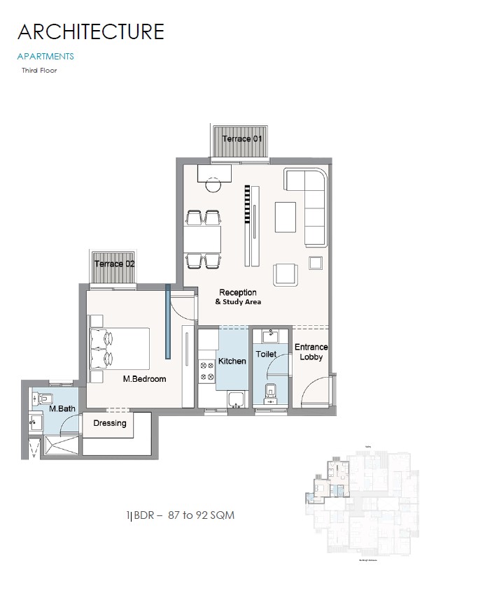 Floor plan for apartment at Oak Residences-Stone Park