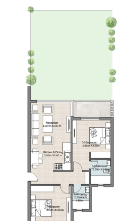 Floor plan for chalet at Hyde Park North - Seashore