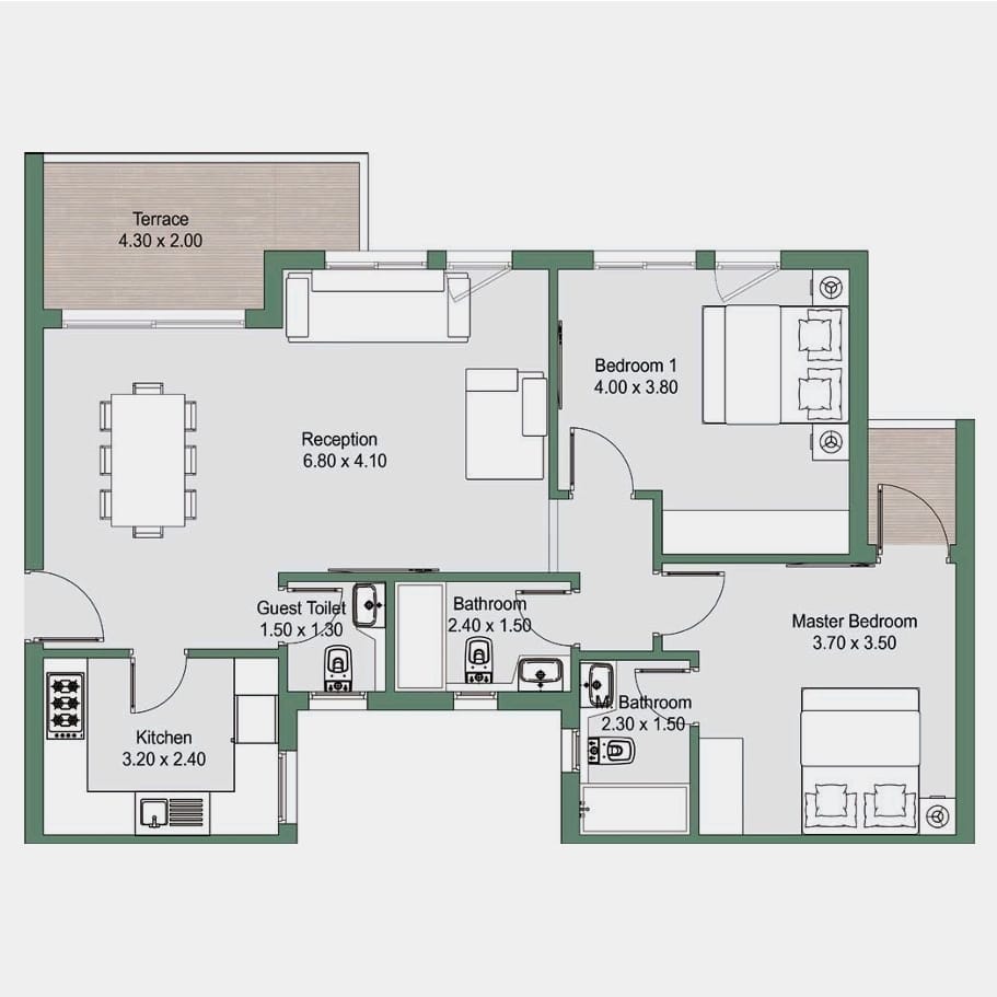 Floor plan for apartment at Rivers