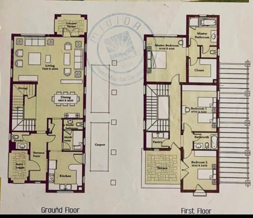 Floor plan for villa at Mivida