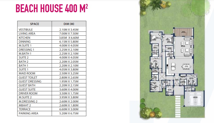 Floor plan for villa at Mountain View Ras El Hekma