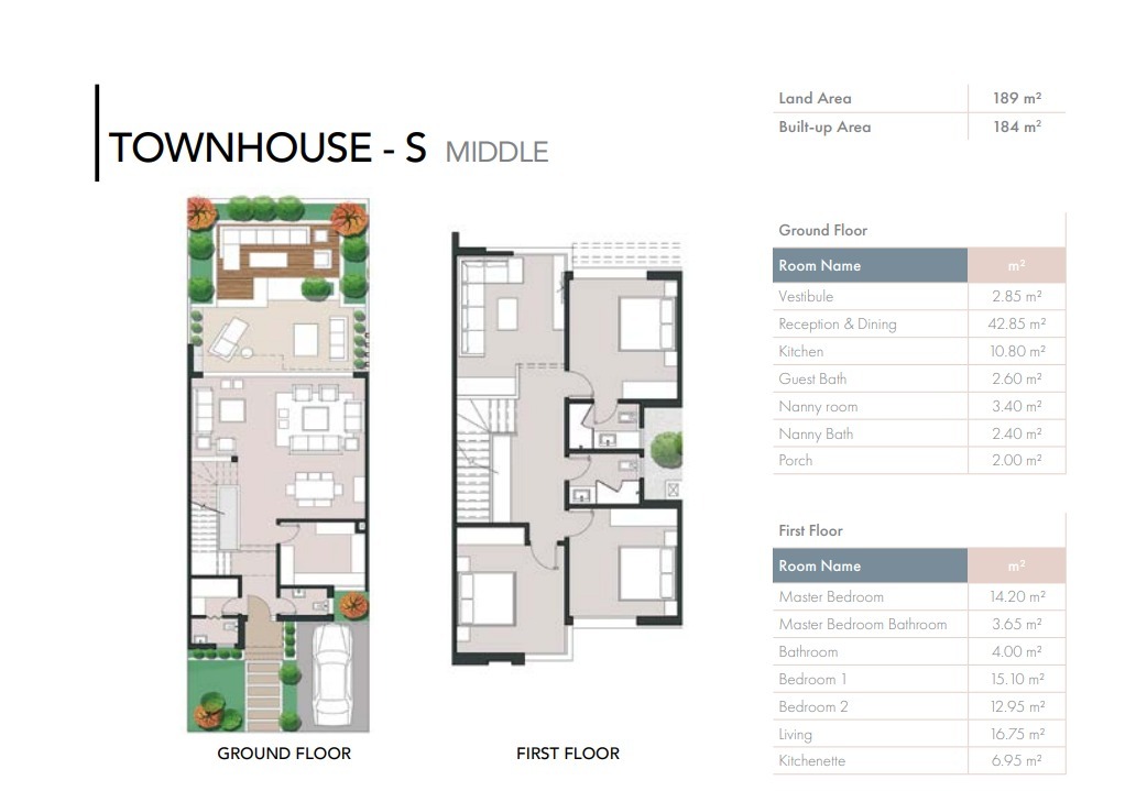 Floor plan for townhouse at Badya