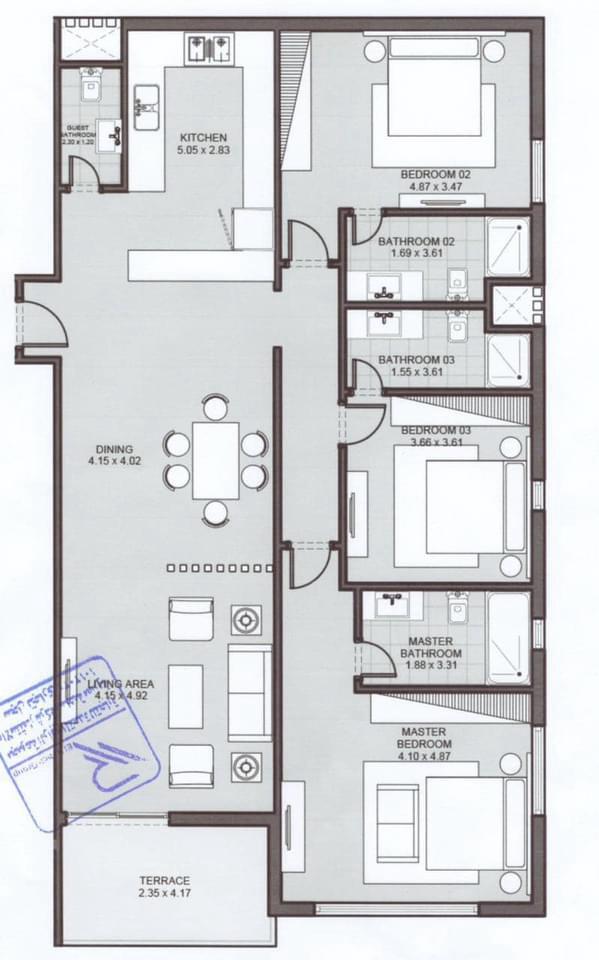 Floor plan for chalet at Direction White