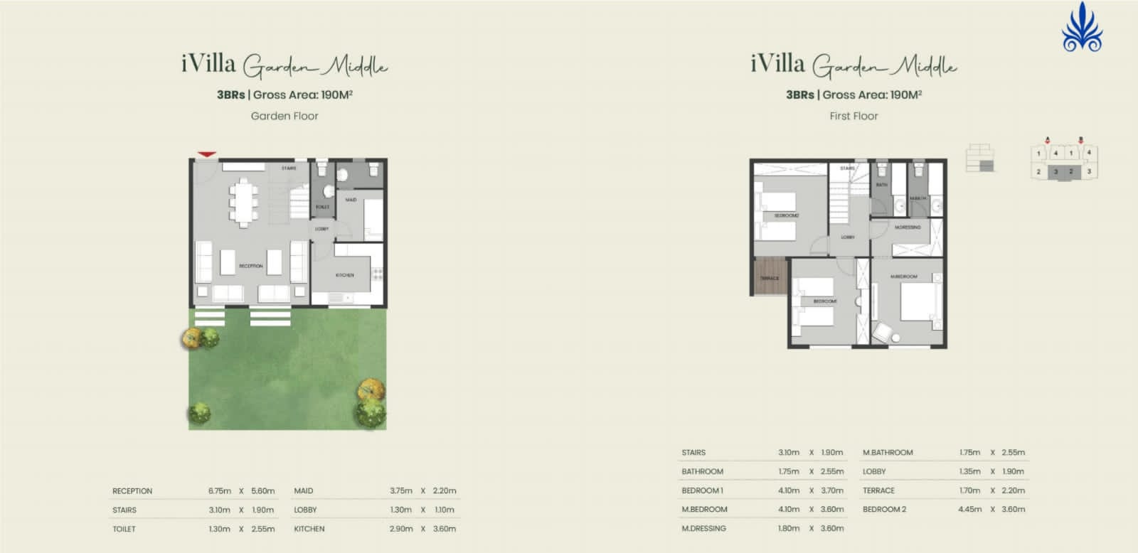 Floor plan for duplex at Aliva Mountain View Mostakbal City