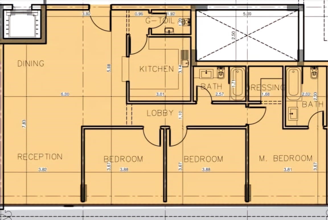 Floor plan for apartment at Bloomfields